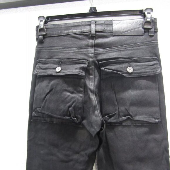 NEW TULONES Mens Coated Cargo Jeans Size 29 x 36 Black - Picture 11 of 12